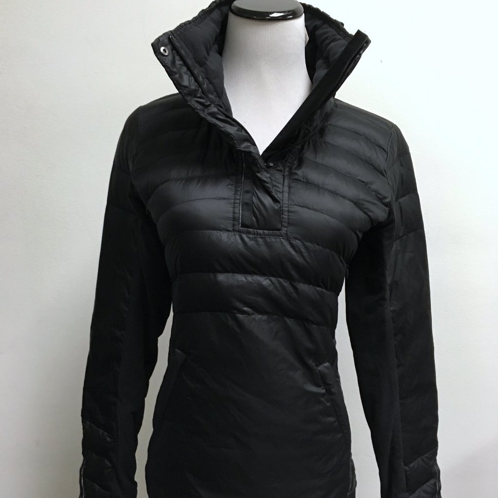 LULULEMON Down for a run black pullover puffer pouch pockets top jacket 4 - Picture 6 of 12